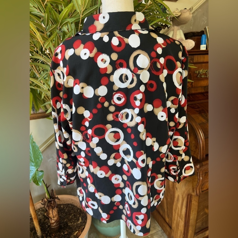 Elementz ladies 34 sleeve blouse button-down NWOT extra large - Picture 7 of 16